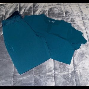 Mandala scrubs Caribbean blue